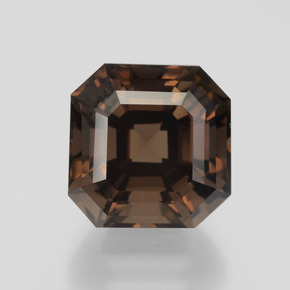 7.21克拉天然棕色烟晶，祖母绿式切割，11.2×11.1毫米，VVS-VS