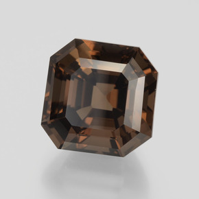 7.21克拉天然棕色烟晶，祖母绿式切割，11.2×11.1毫米，VVS-VS