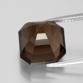 7.21克拉天然棕色烟晶，祖母绿式切割，11.2×11.1毫米，VVS-VS