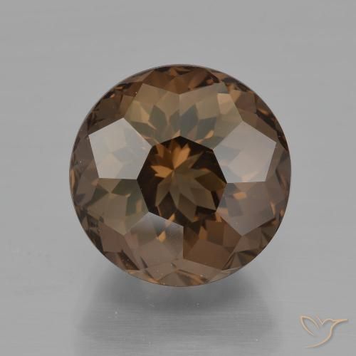 6.63ct 天然 中褐色 烟晶, 圆形的, VVS