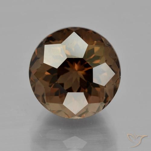6.02ct 天然 中褐色 烟晶, 圆形的, VVS