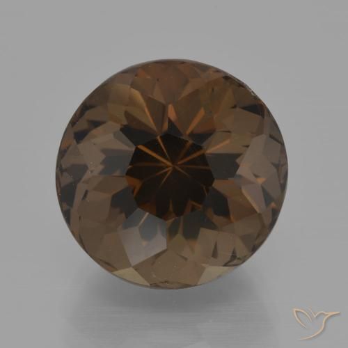 8.77ct 天然 暗棕色 烟晶, 圆形的, VVS