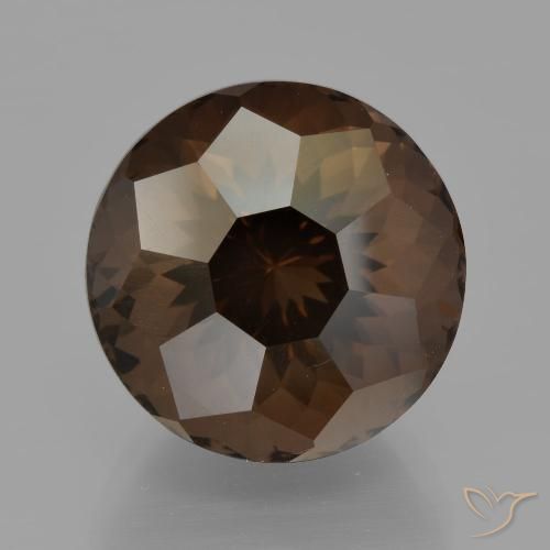 9.50ct 天然 暗棕色 烟晶, 圆形的, VVS