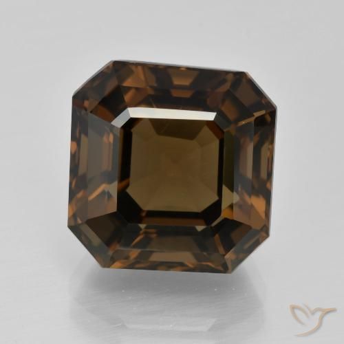 9.84ct 天然 中褐色 烟晶, 祖母绿式切割, VVS