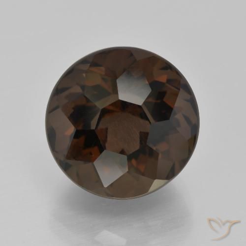 9.24ct 天然 暗棕色 烟晶, 圆形的, VVS