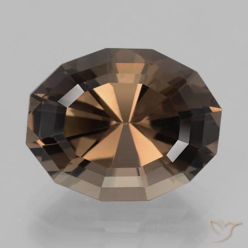 10.50ct 天然 巧克力棕 烟晶, 椭圆形, VVS