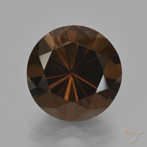 6.07ct 天然 山核桃棕 烟晶, 圆形的, VVS