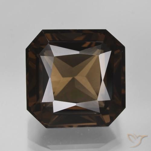 11.65ct 天然 棕褐色 烟晶, 祖母绿式切割, VVS