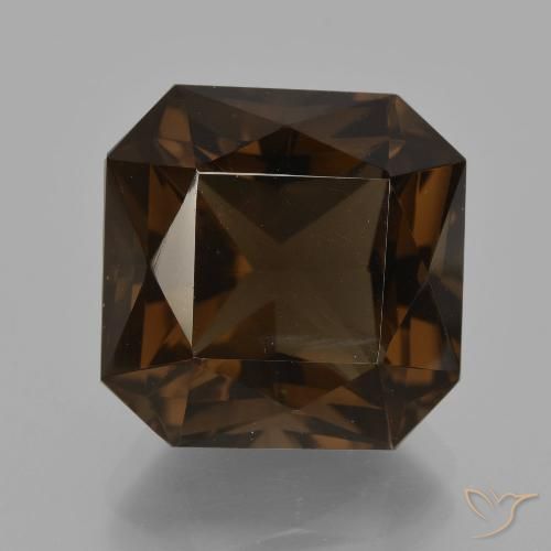 11.95ct 天然 红棕色 烟晶, 祖母绿式切割, VVS
