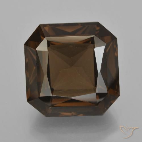 12.70ct 天然 红棕色 烟晶, 祖母绿式切割, VVS