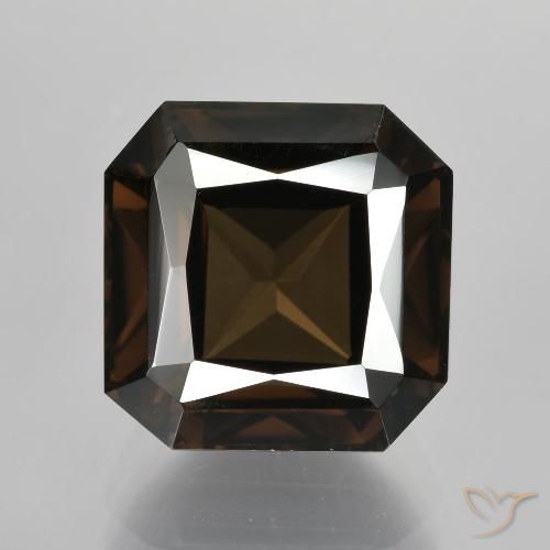 6.35ct 天然 暗蓝色 烟晶, 祖母绿式切割, VVS