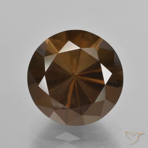 6.30ct 天然 山核桃棕 烟晶, 圆形的, VS