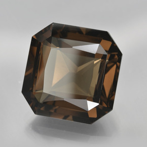 14.50克拉天然棕色烟晶，祖母绿式切割，15.1×15毫米，VVS