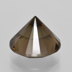 5.91克拉天然棕色烟晶，圆形切割，12.20毫米，VVS