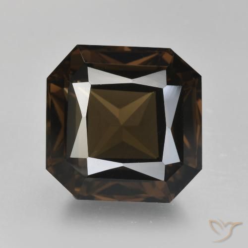 8.52克拉天然棕色烟晶，祖母绿式切割，12.2×12毫米，VVS