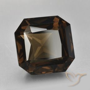 8.52克拉天然棕色烟晶，祖母绿式切割，12.2×12毫米，VVS