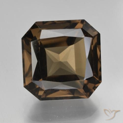 8.86ct 天然 暗棕色 烟晶, 祖母绿式切割, VVS