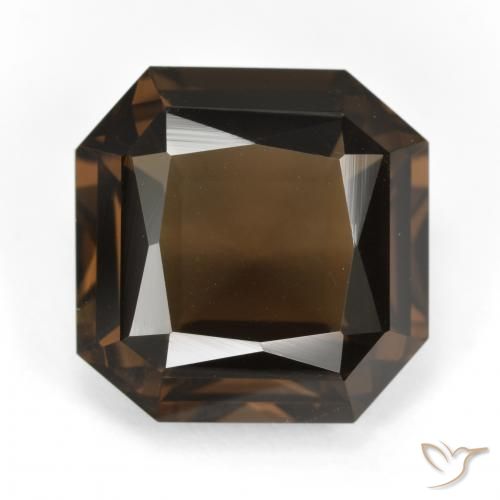 9.16ct 天然 巧克力棕 烟晶, 祖母绿式切割, VVS