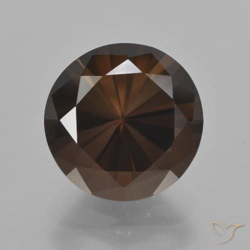 6.34ct 天然 深棕色 烟晶, 圆形的, VVS