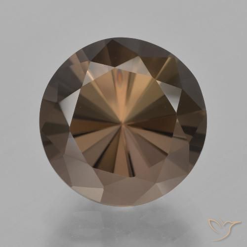 7.57ct 天然 中褐色 烟晶, 圆形的, VVS