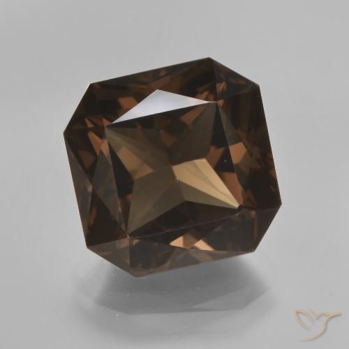 7.15ct 天然 中褐色 烟晶, 祖母绿式切割, VVS