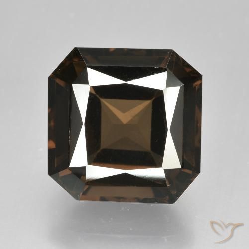 7.61ct 天然 暗棕色 烟晶, 祖母绿式切割, VVS-VS