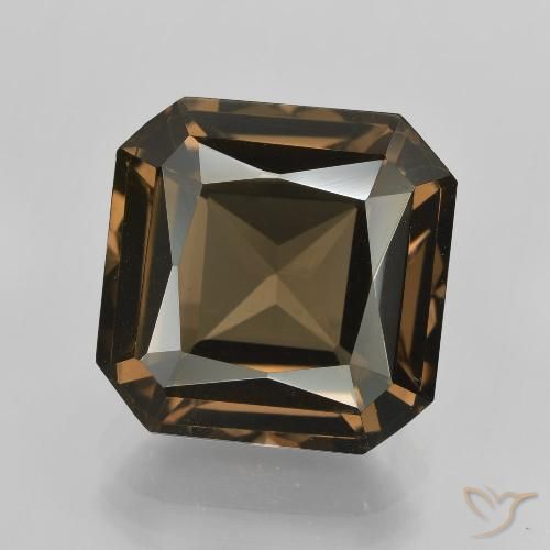 10.22ct 天然 中浅棕色 烟晶, 祖母绿式切割, VVS