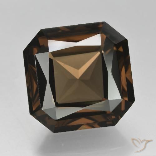 11.58ct 天然 红棕色 烟晶, 祖母绿式切割, VVS-VS