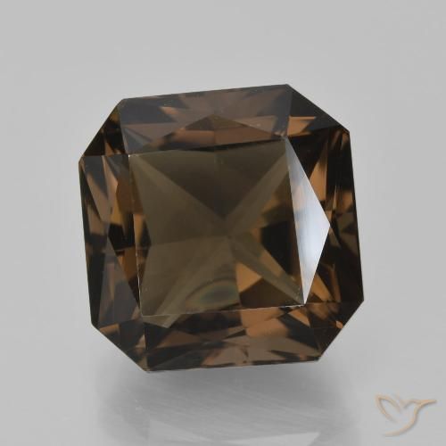 10.23ct 天然 巧克力棕 烟晶, 祖母绿式切割, VVS-VS