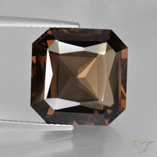 10.90ct 天然 棕色 烟晶, 祖母绿式切割, VVS-VS