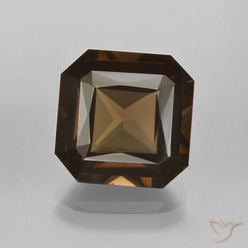 6.62ct 天然 暗棕色 烟晶, 祖母绿式切割, VVS-VS