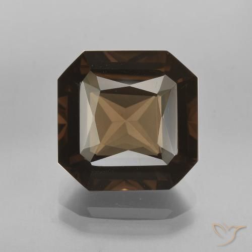 7.08ct 天然 暗棕色 烟晶, 祖母绿式切割, VVS