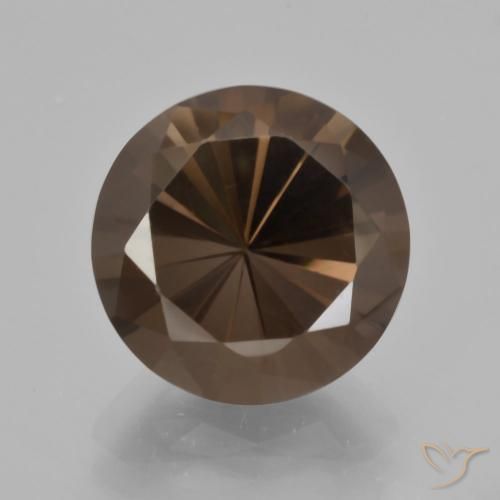 5.97ct 天然 暗棕色 烟晶, 圆形的, VVS