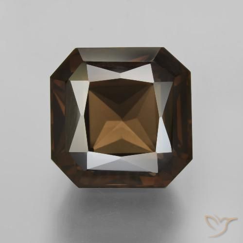 12.25ct 天然 棕褐色 烟晶, 祖母绿式切割, VVS