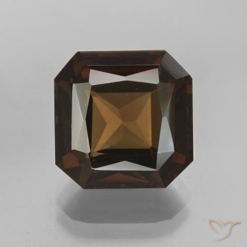 7.63ct 天然 棕褐色 烟晶, 祖母绿式切割, VVS