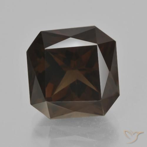8.35ct 天然 深巧克力棕 烟晶, 祖母绿式切割, VVS