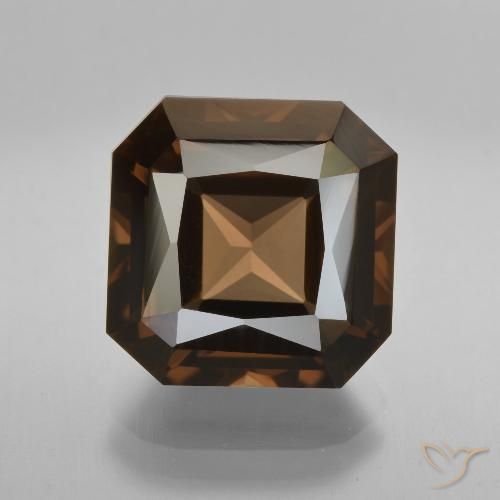 8.21ct 天然 红棕色 烟晶, 祖母绿式切割, VVS