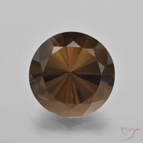 10.65ct 天然 巧克力棕 烟晶, 圆形的, VVS