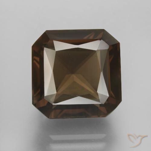 9.55ct 天然 中褐色 烟晶, 祖母绿式切割, VVS