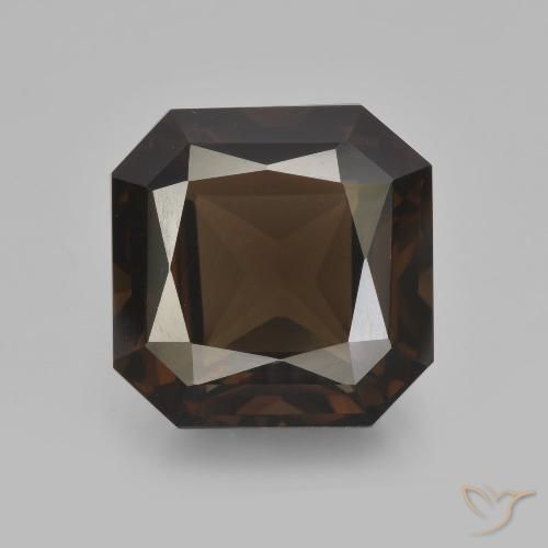 9.40ct 天然 暗棕色 烟晶, 祖母绿式切割, VVS
