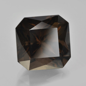 9.30克拉天然棕色烟晶，祖母绿式切割，12×12毫米，VVS