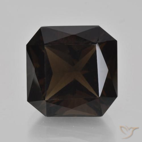 9.38ct 天然 暗棕色 烟晶, 祖母绿式切割, VVS
