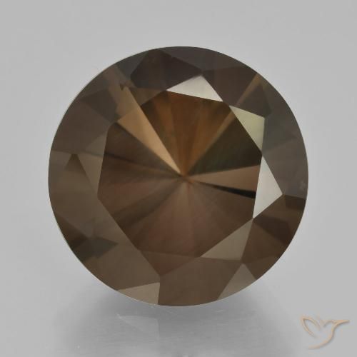 9.79ct 天然 山核桃棕 烟晶, 圆形的, VVS