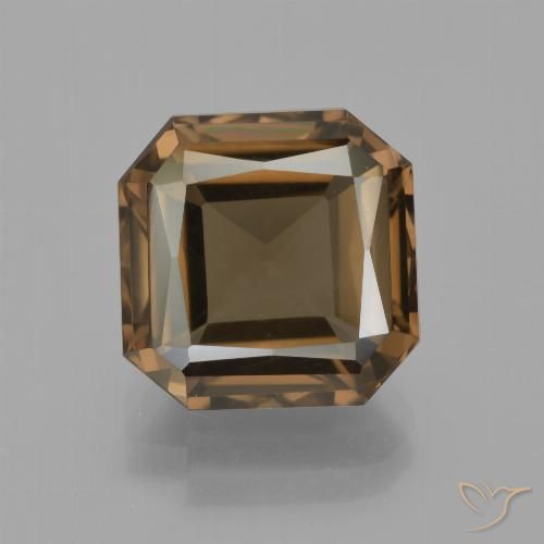7.15ct 天然 中深棕色 烟晶, 祖母绿式切割, VVS-VS