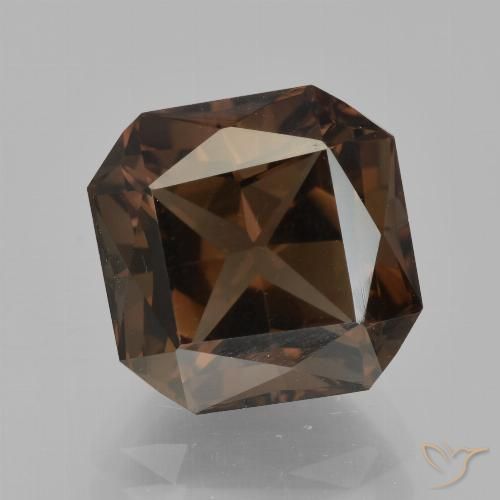 5.51ct 天然 红棕色 烟晶, 祖母绿式切割, VVS-VS