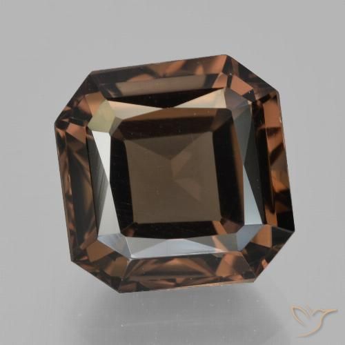 6.42ct 天然 红棕色 烟晶, 祖母绿式切割, VVS-VS