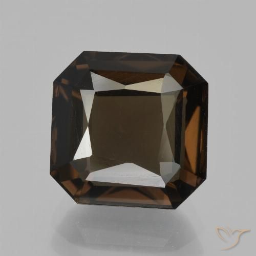 5.07ct 天然 中褐色 烟晶, 祖母绿式切割, VS