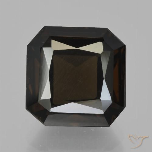 6.26ct 天然 巧克力棕 烟晶, 祖母绿式切割, VS