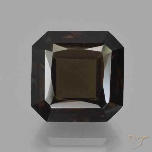 10.74ct 天然 暗棕色 烟晶, 祖母绿式切割, VVS-VS