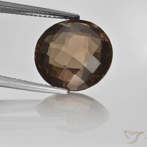 8.12ct 天然 棕褐色 烟晶, 圆形的, VVS